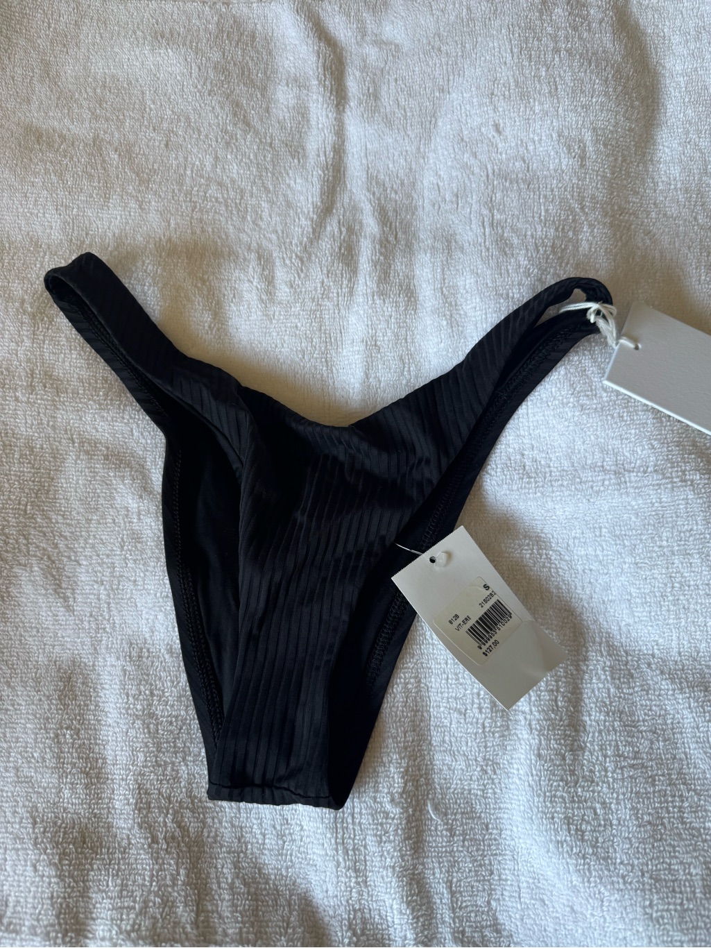 Black Ribbed Bikini Bottom